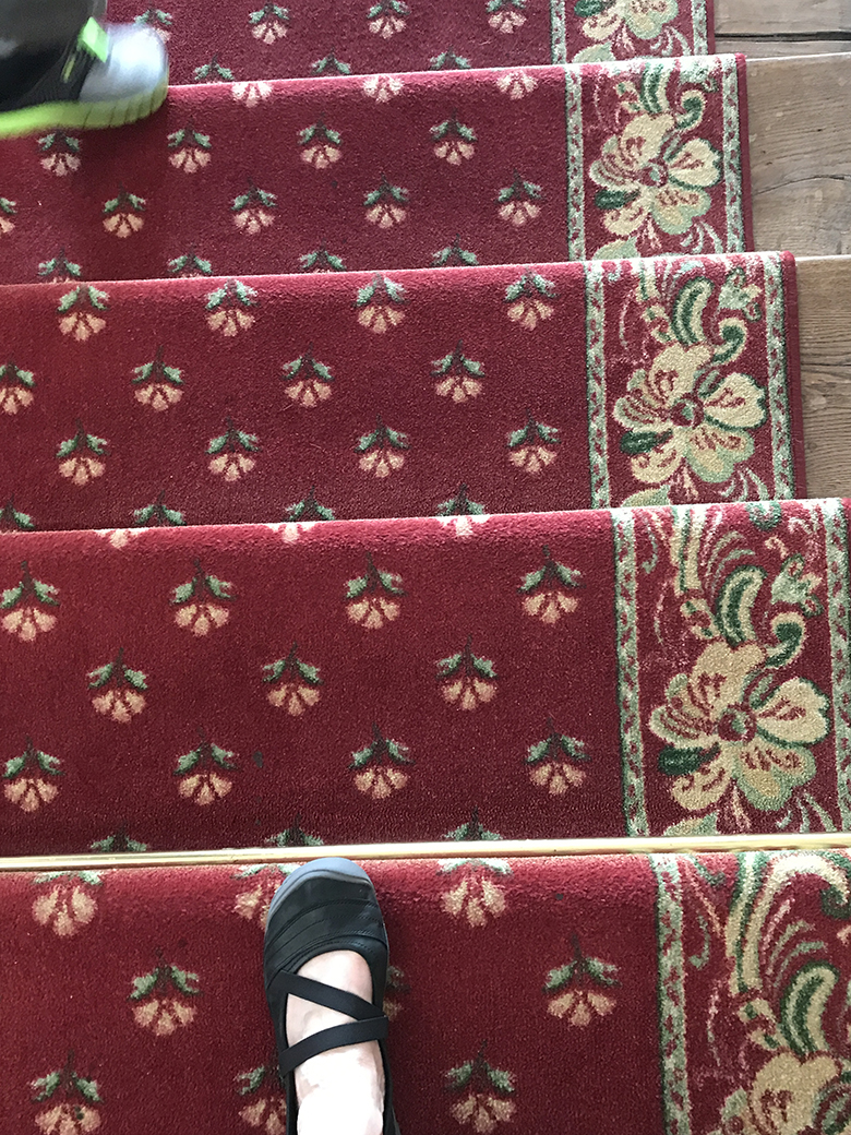 Walking in the footsteps of Agnes Swift? On the stairs at Hôtel-Club Cosmos Contrexéville